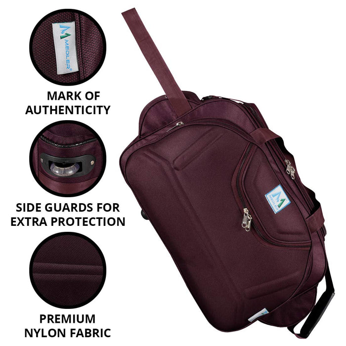Epoch Nylon 55 litres Waterproof Strolley Duffle Bag- 2 Wheels - Luggage Bag - (Wine)