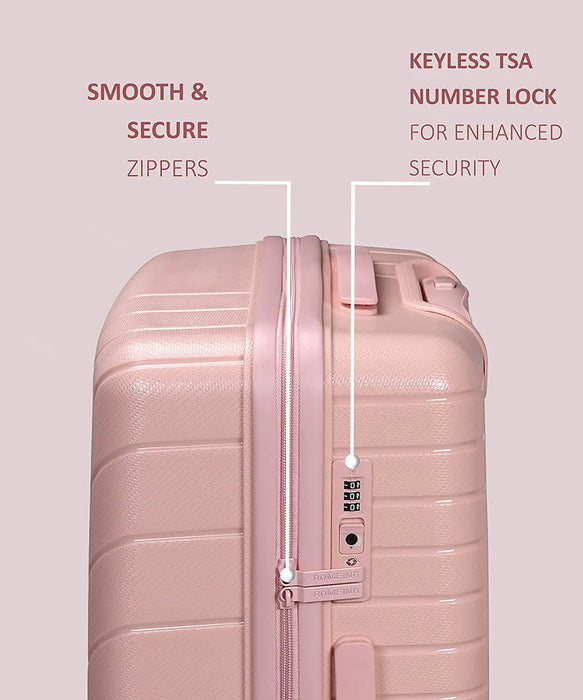 Tuscany 20, 24, 28 inch, Set of 3, Polypropylene Luggage, Hard-Sided, (Pink 55, 65 and 75 cms) Trolley Bag