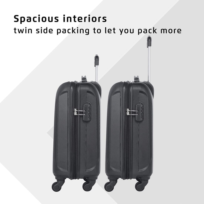 Thorium Sharp Antiscratch 55 Cms Polycarbonate Black Cabin 4 wheels Hard Suitcase