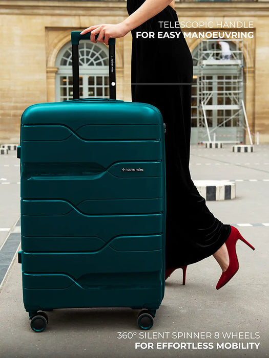 Miles Paris Hard-Sided Polypropylene Check-in Luggage Yellow 24 inch |65cm Trolley Bag