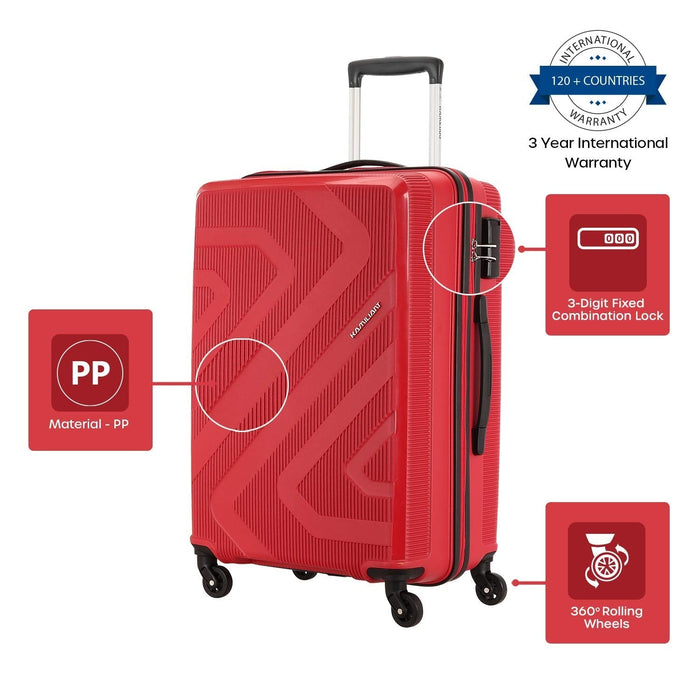 Kiza Polypropylene 79 cms Black Hardsided Check-in Luggage