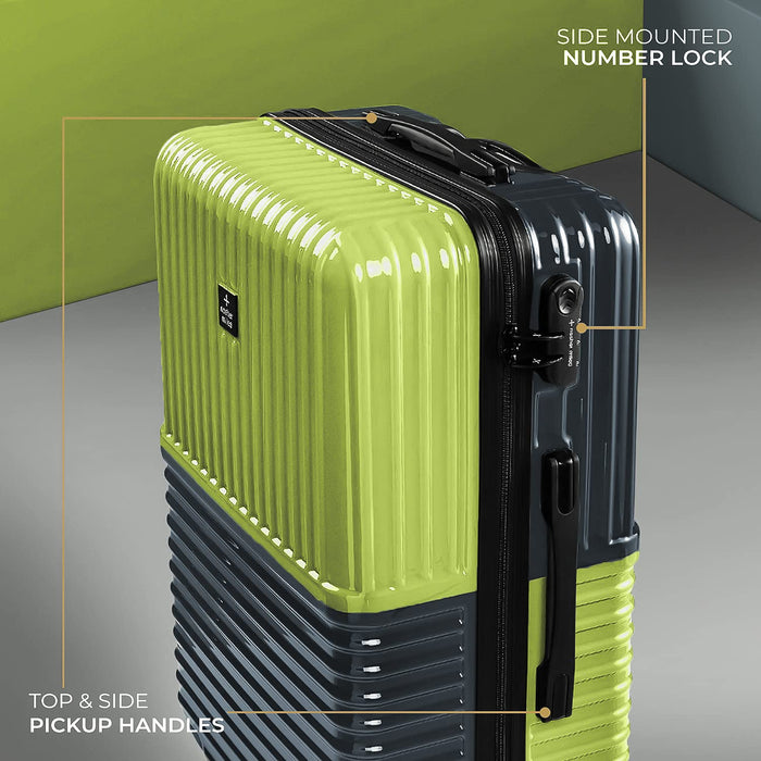 Set of 3 Lime Green and Olive Trolley Bags
