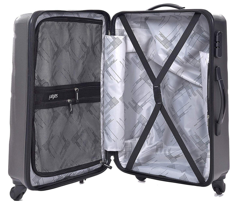 (Set of 3 Pieces) Small Medium and Large 4W HARDSIDED Cabin Checkin STROLLY Luggage (Grey)