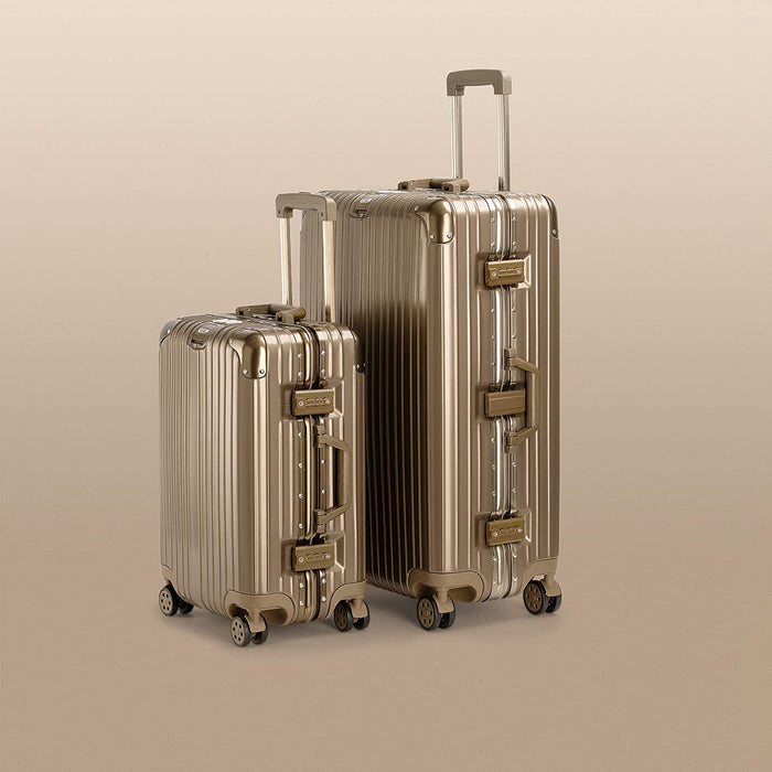 2-Piece Set Aluminium Frame Ultra-Light Hardside Expandable, Built-in TSA Lock, Zipperless Luggage