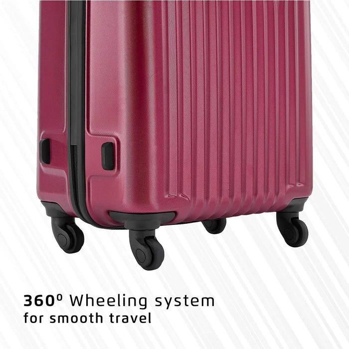 Safari Glimpse 4W Set of 3 (56 cm + 69 cm + 79 cm) Wine Red Hardsided Trolley