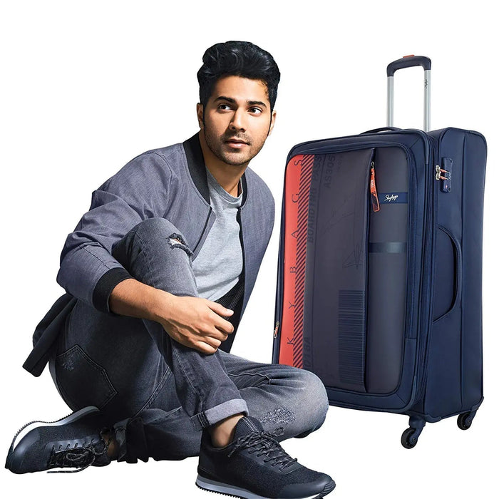 Polyester 80.5 Cms Navy Blue Softsided Check-in Luggage (Stairw81Nbl)