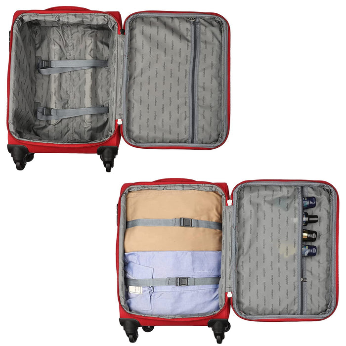 fish Combo of 3 Sydney Luggage Polyester Soft Case Suitcases Varied Sizes Four Wheel Trolley Bags - Navy Blue (56 cm, 67 cm, 78 cm)