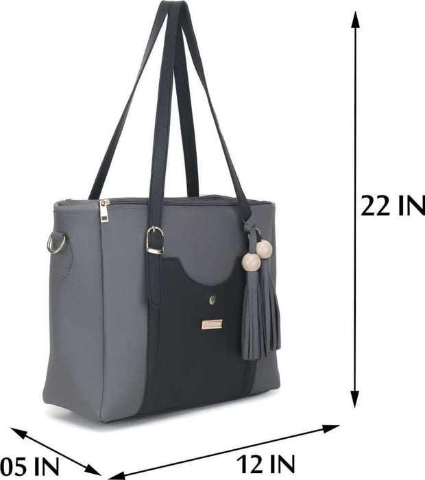 Women Grey, Black Hand-held Bag  (Pack of: 5)