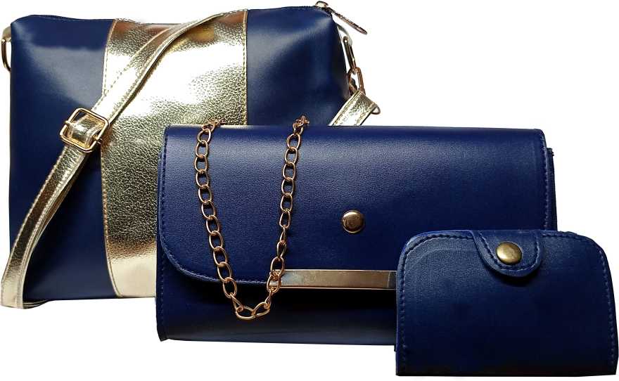 Women Blue Handbag  (Pack of: 4)
