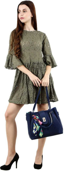 Women Blue Hand-held Bag  (Pack of: 3)