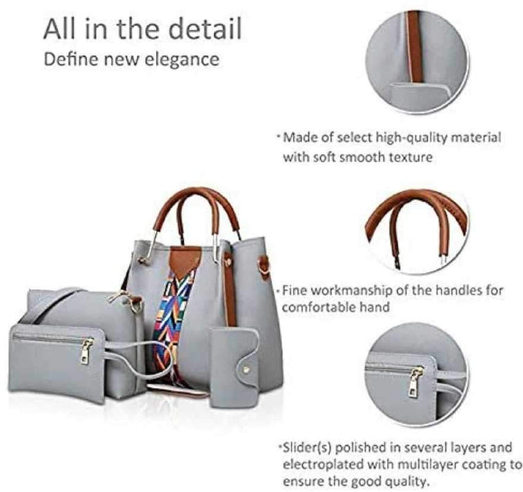 Women Grey Handbag  (Pack of: 4)